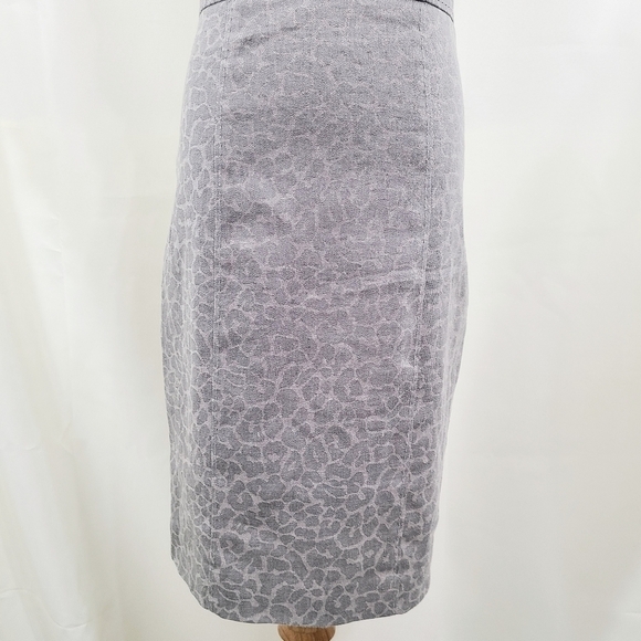 Rebecca Taylor sheath dress ivory silk gray leopard linen Office Women's size 4 - Picture 3 of 7